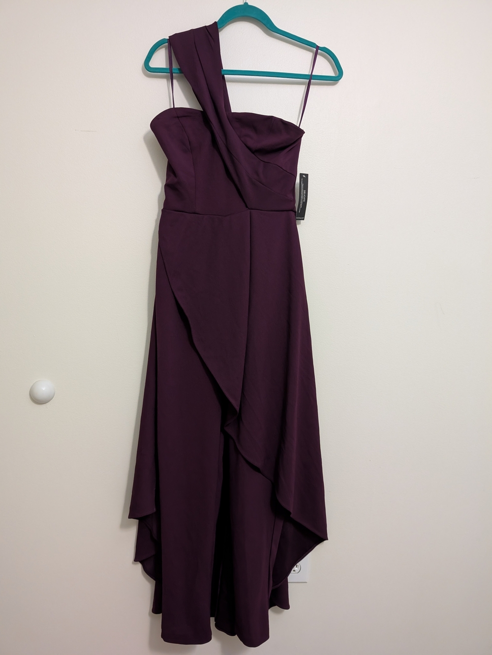 Venus Deep Plum Jumpsuit With Wrap Skirt